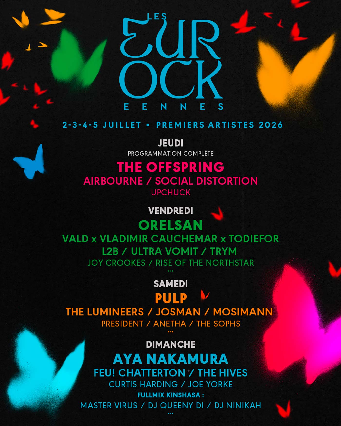 Les Eurokeennes de Belfort 2026 Line Up Poster